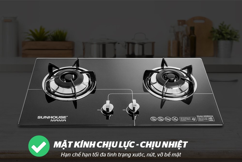 bếp gas âm kính sunhouse mama mmb6632
