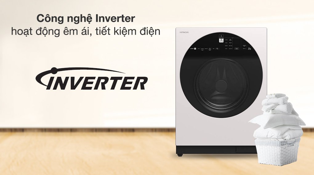 máy giặt hitachi inverter 10 kg bd-100gv wh