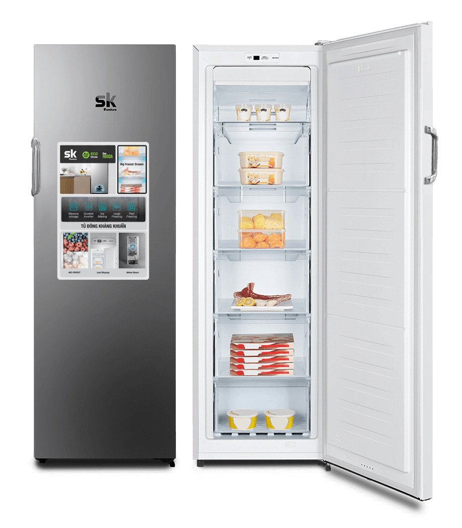 tủ đông đứng sumikura skfu-218.hsn 218l quạt gió