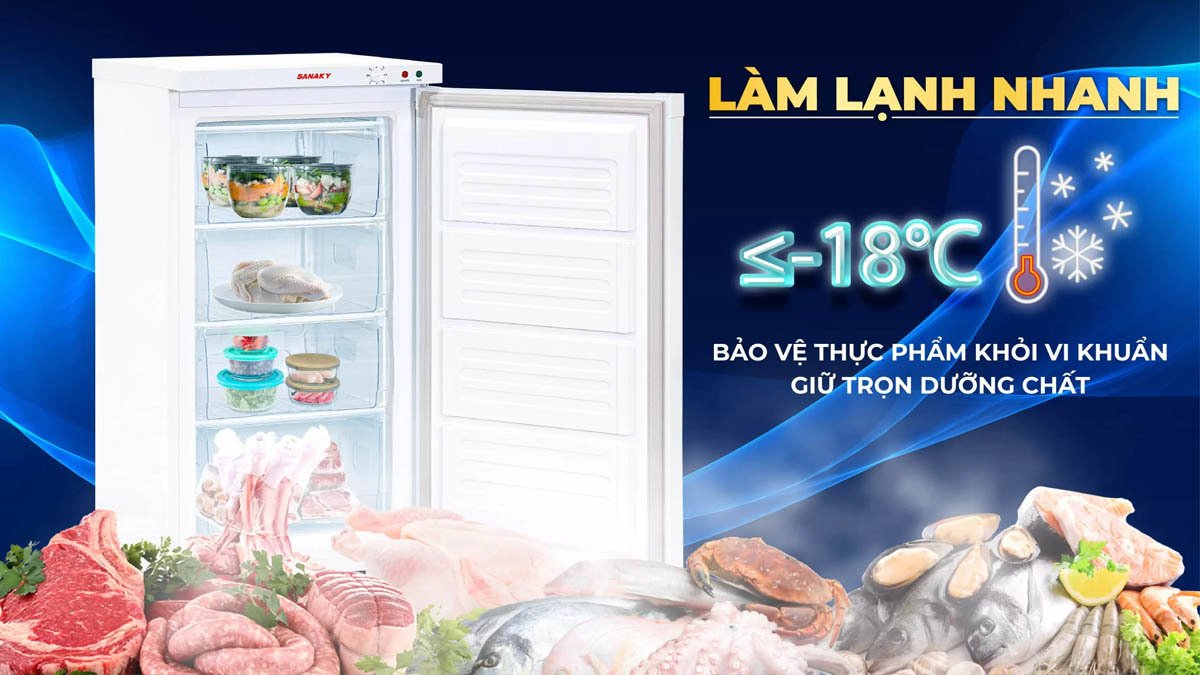 tủ đông sanaky 118 lít vh-160vd