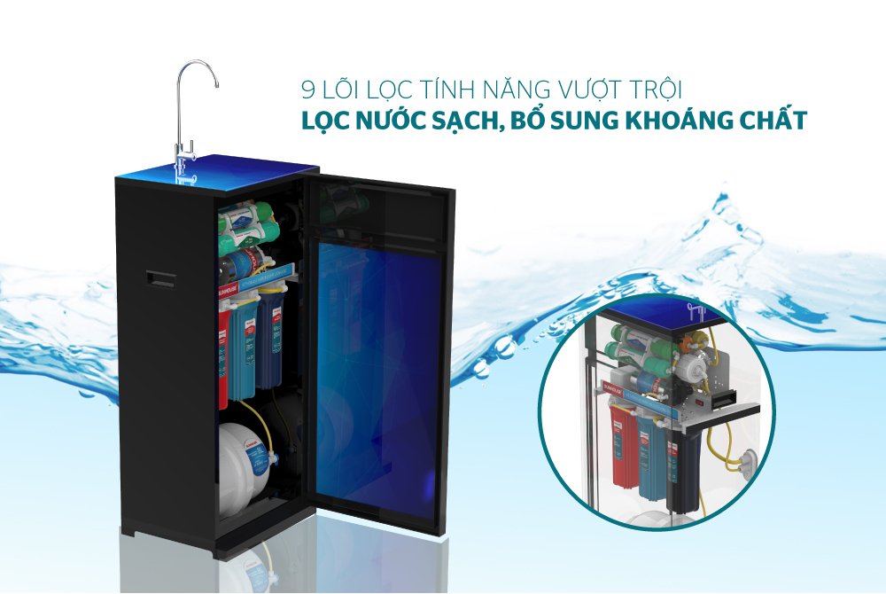 máy lọc nước r.o 9 lõi sunhouse sha8859k