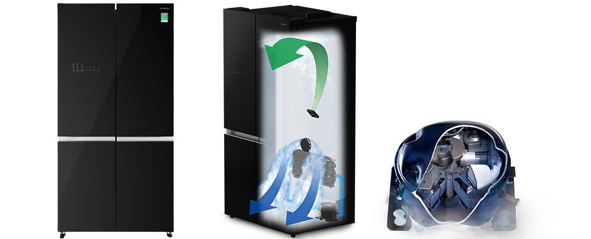 tủ lạnh hitachi inverter 569 lít r-wb640vgv0 gbk