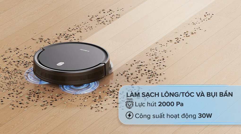 robot hút bụi lau nhà xiaomi vacuum e5 đen
