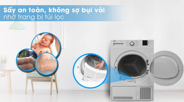 máy sấy ngưng tụ beko 8 kg du8133ga0w