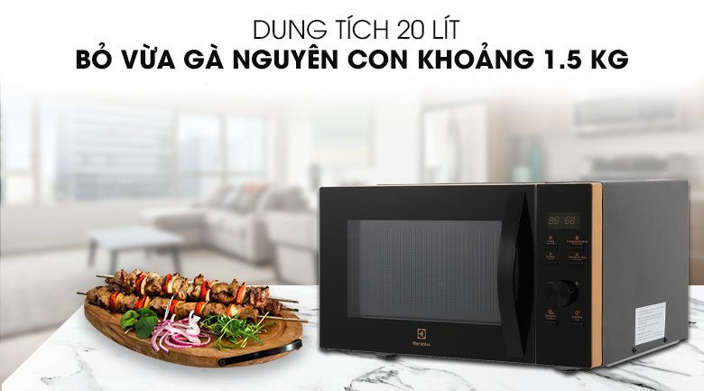 lò vi sóng có nướng electrolux emg25d59eb 25 lít