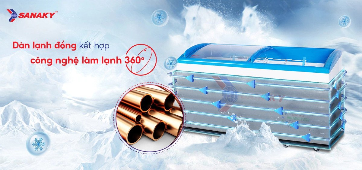tủ đông inverter sanaky 450 lít vh-6899k3