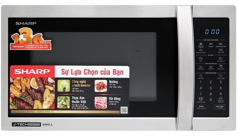 lò vi sóng có nướng sharp r-g52xvn-st 25 lít