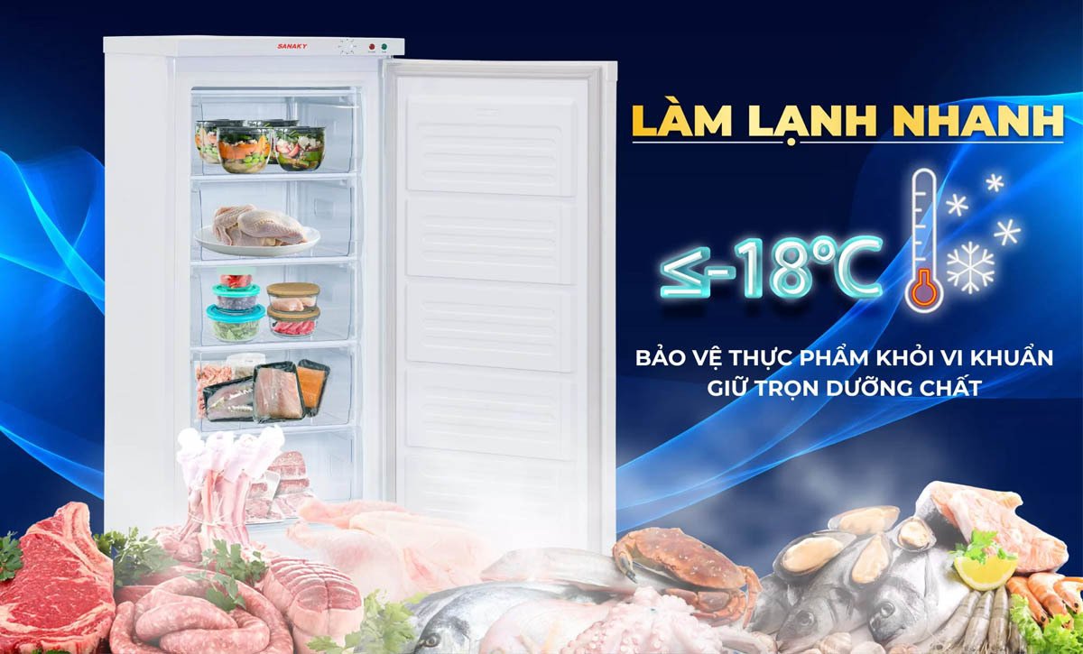 tủ đông sanaky 150 lít vh-180vd