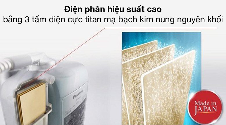 máy lọc nước điện giải ion kiềm panasonic tk-as45 3 tấm điện cực