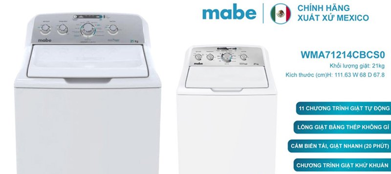 máy giặt mabe wma71214cbcs0 21kg