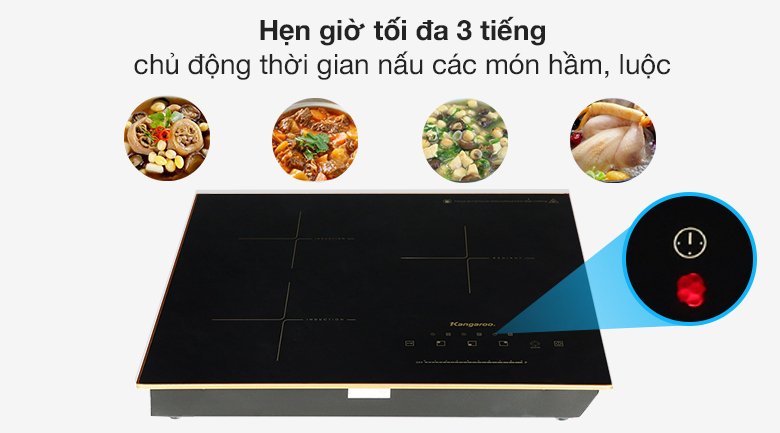 bếp từ hồng ngoại 3 vùng nấu lắp âm kangaroo kg446i
