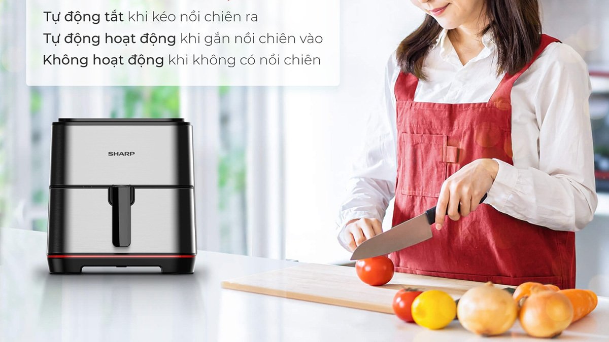 nồi chiên không dầu sharp kf-af50ev-st