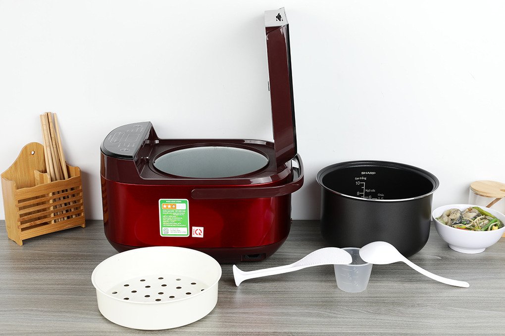 nồi cơm điện tử sharp 1.8 lít ks-com194ev-rd