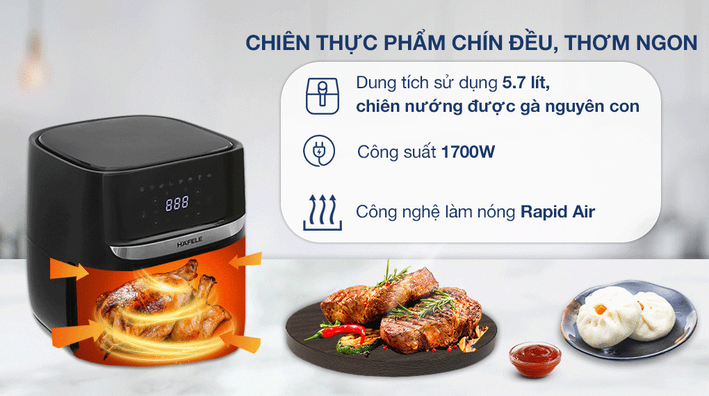 nồi chiên không dầu hafele hs-af502b