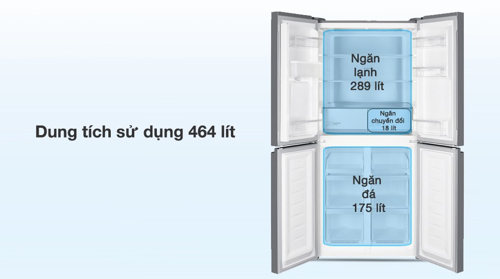 tủ lạnh hitachi inverter 464 lít multi door hr4n7520dswdxvn