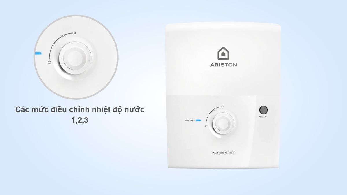 máy nước nóng trực tiếp ariston aures easy 3.5 ko bơm