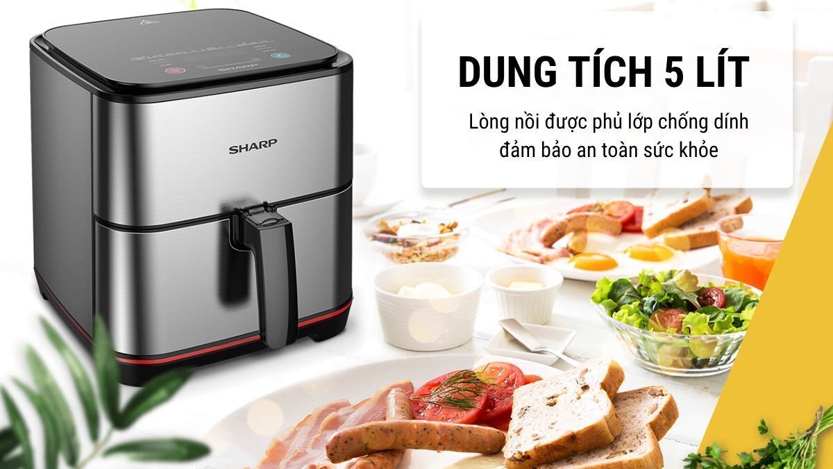 nồi chiên không dầu sharp kf-af50ev-st