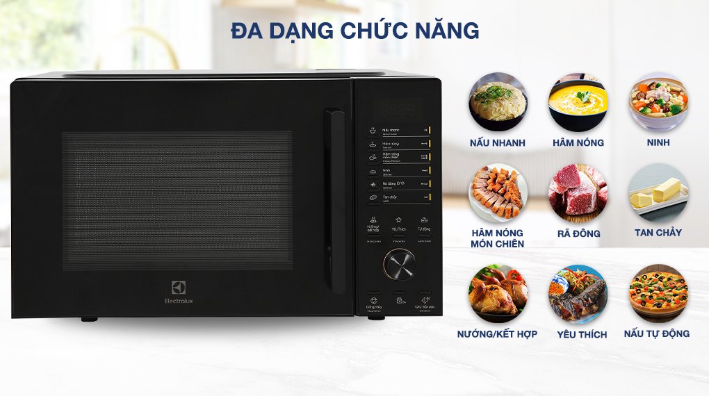 lò vi sóng có nướng electrolux emg23d22b 23 lít