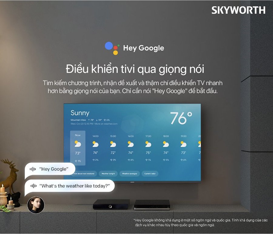 smart tivi 4k skyworth 65sue7600 65 inch google tv