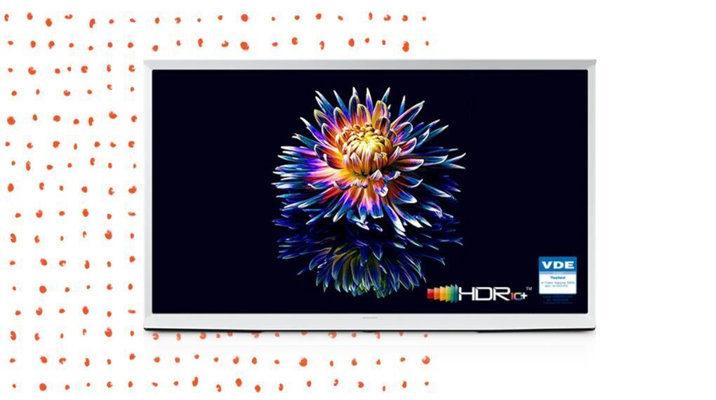 smart tivi kiểu chữ i có chân the serif qled samsung 4k 65 inch qa65ls01ba