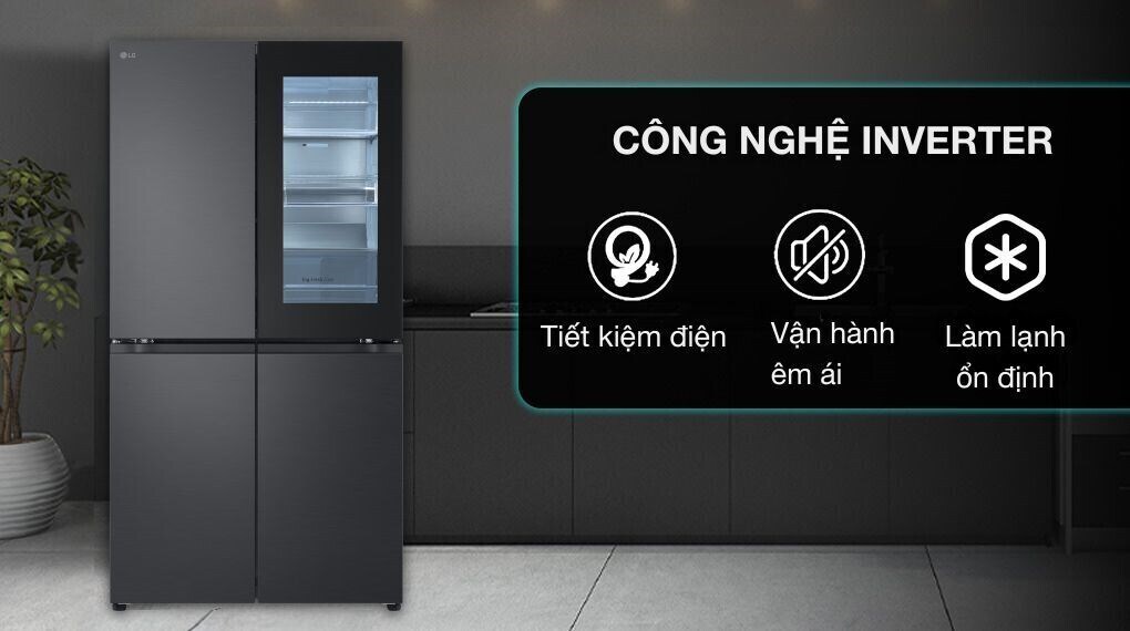 tủ lạnh lg inverter 666 lít multi door instaview lfb66blmi