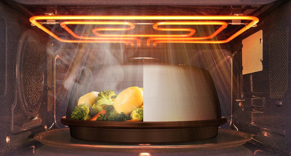 lò nướng, chiên không dầu 35l bespoke samsung mc35r8088le/sv