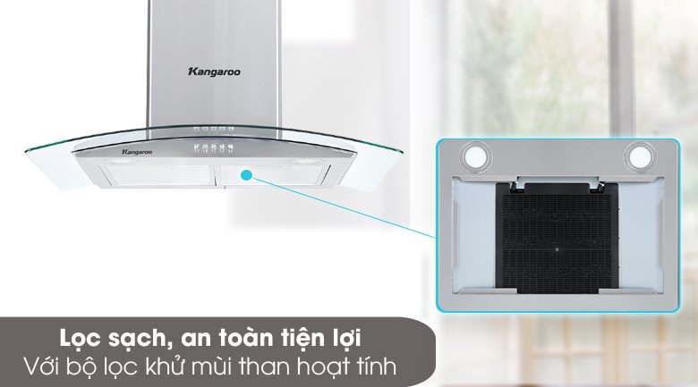 máy hút mùi kính cong kangaroo kg538