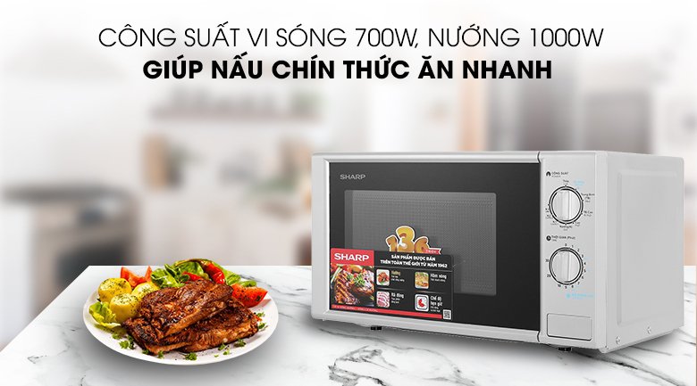lò vi sóng có nướng sharp r-g228vn-sl 20 lít