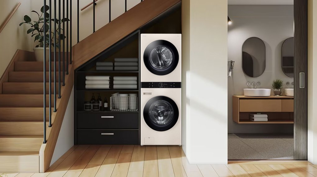 tháp giặt sấy lg washtower inverter giặt 14 kg - sấy 10 kg wt1410nhe