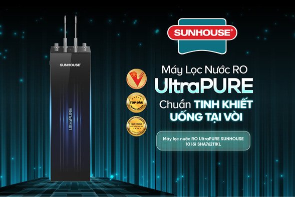 máy lọc nước ro ultrapure sunhouse 10 lõi sha76211kl