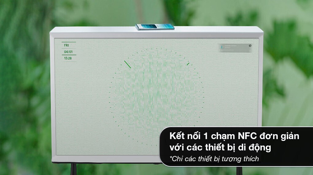 smart tivi kiểu chữ i có chân the serif qled samsung 4k 65 inch qa65ls01ba