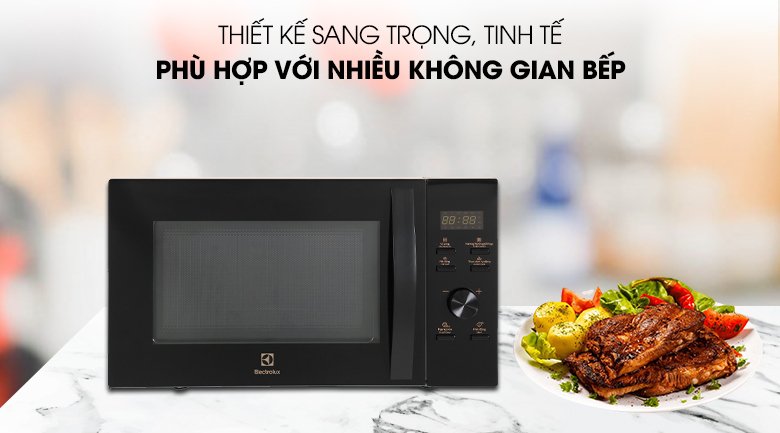 lò vi sóng có nướng electrolux emg25d59eb 25 lít
