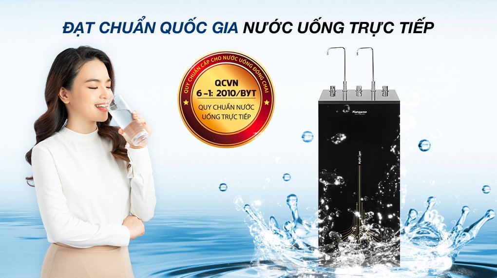 máy lọc nước ro nóng nguội lạnh hydrogen kangaroo kg10a13 10 lõi