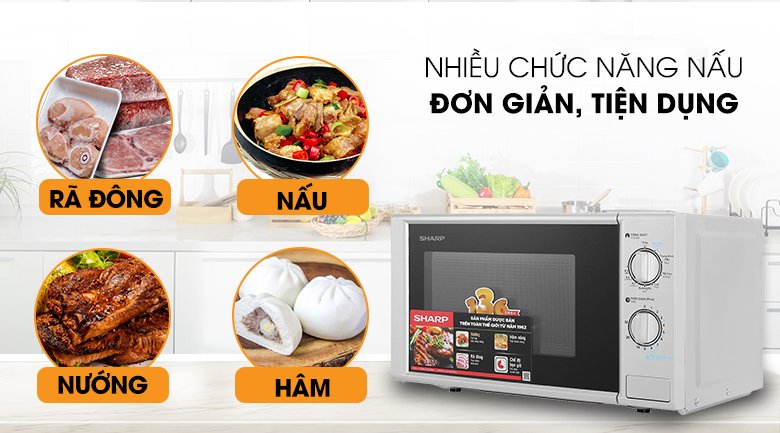 lò vi sóng có nướng sharp r-g228vn-sl 20 lít
