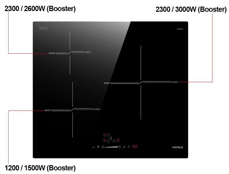 bếp từ 3 vùng nấu hafele hc-i6030b