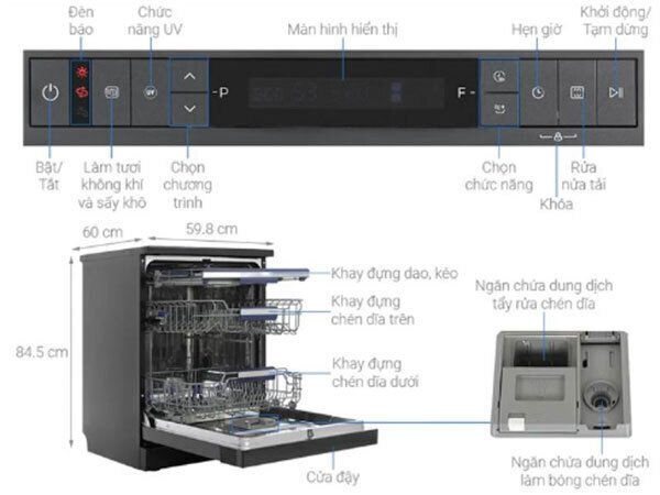 máy rửa bát độc lập hafele hdw-f6051s