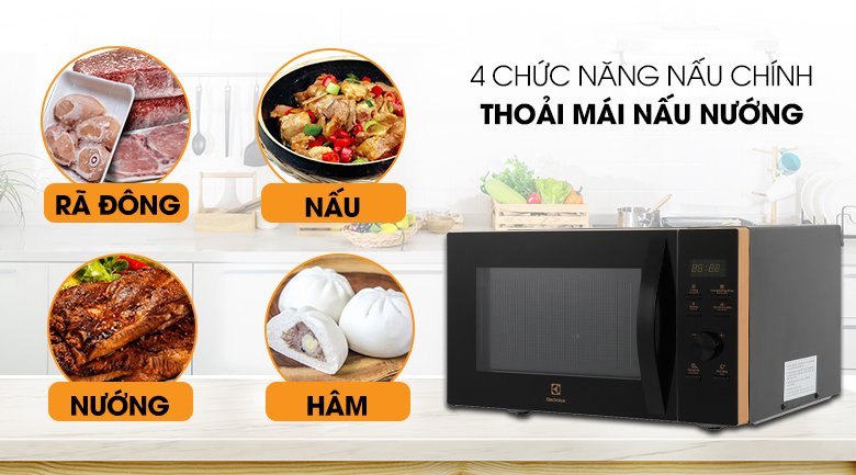 lò vi sóng có nướng electrolux emg25d59eb 25 lít