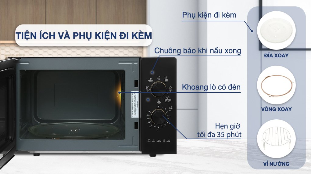 lò vi sóng có nướng electrolux emg23k22b 23 lít