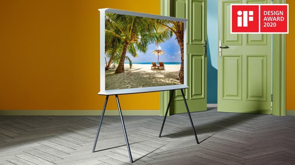 smart tivi kiểu chữ i có chân the serif qled samsung 4k 65 inch qa65ls01ba