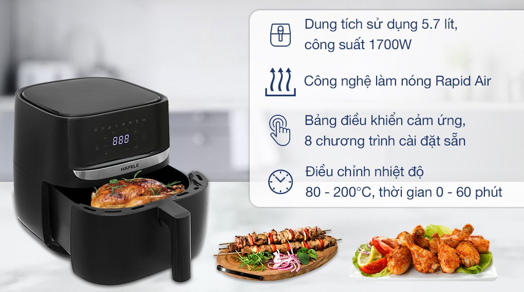 nồi chiên không dầu hafele hs-af502b