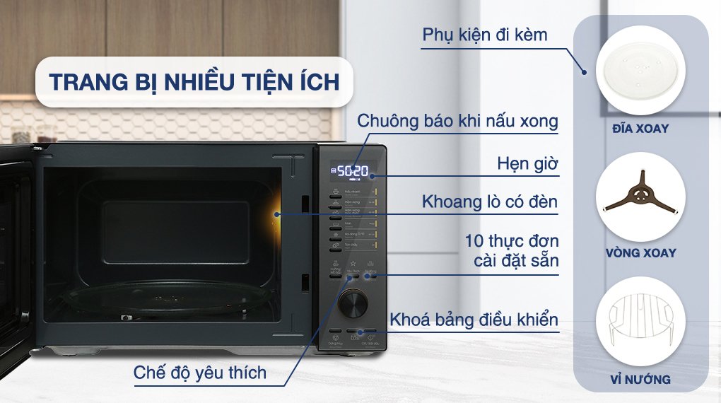 lò vi sóng có nướng electrolux emg25d22bm 25 lít