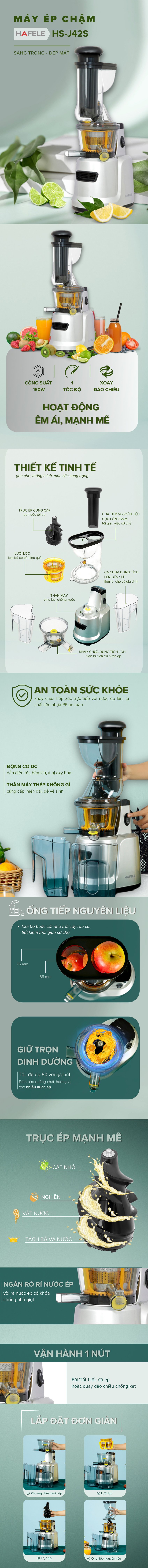 máy ép chậm hafele hs-j42s