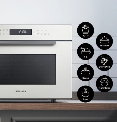 lò nướng, chiên không dầu 35l bespoke samsung mc35r8088le/sv