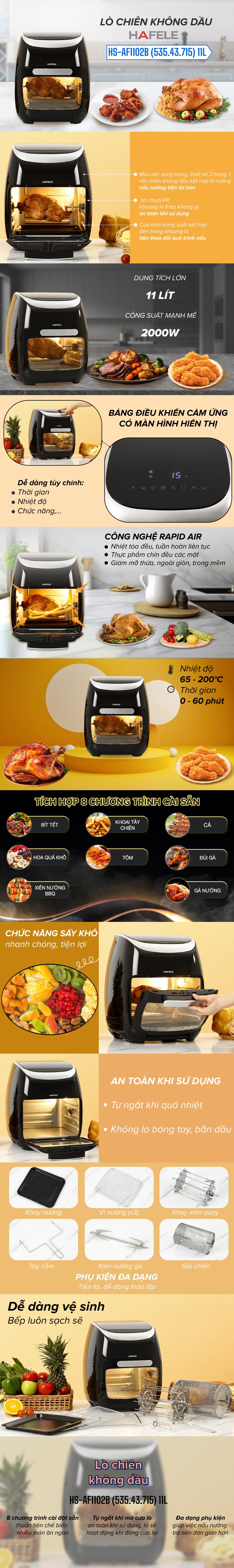 lò chiên không dầu hafele hs-af1102b