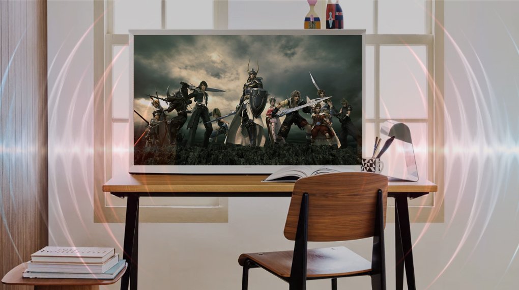 smart tivi kiểu chữ i có chân the serif qled samsung 4k 65 inch qa65ls01ba