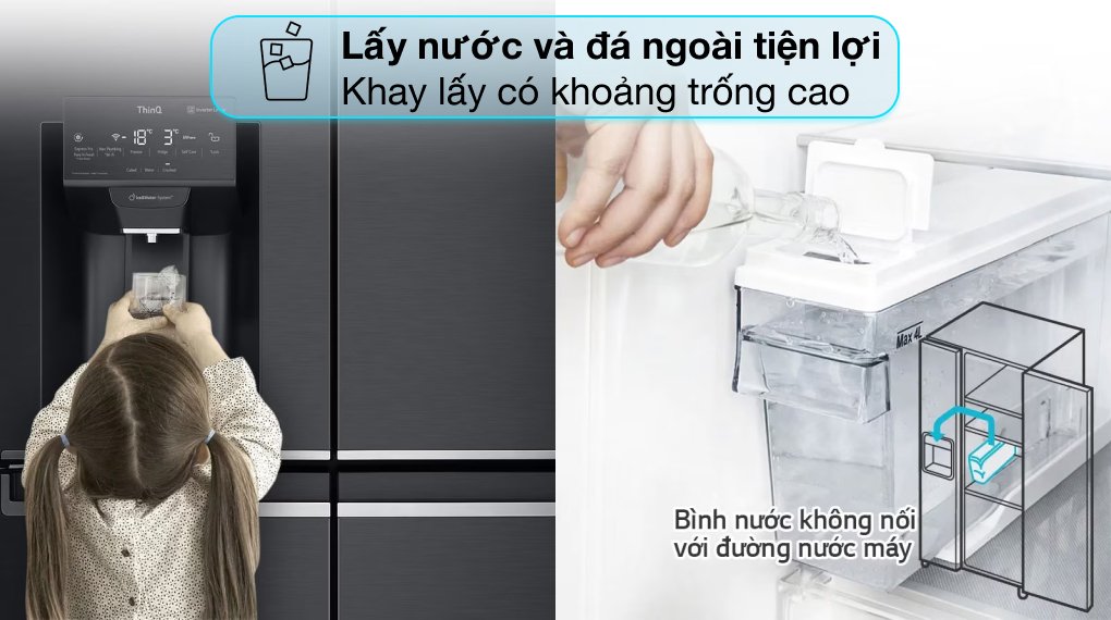 tủ lạnh lg inverter 494 lít multi door gr-d22mbi