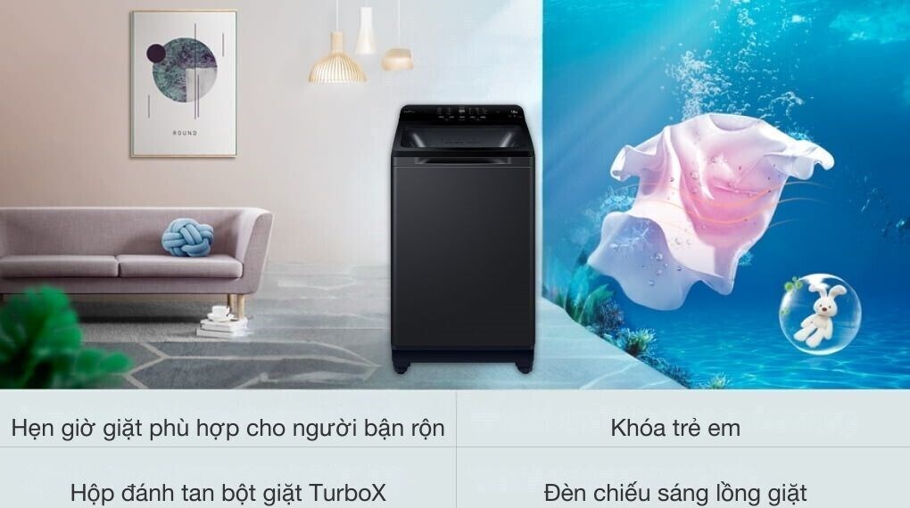 máy giặt aqua inverter 10 kg aqw-dr100jt bk