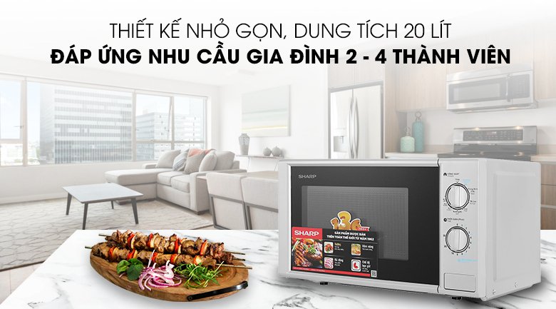 lò vi sóng có nướng sharp r-g228vn-sl 20 lít