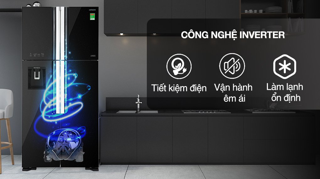 tủ lạnh hitachi inverter 540 lít multi door r-fw690pgv7 gbk