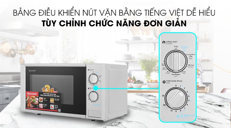 lò vi sóng có nướng sharp r-g228vn-sl 20 lít